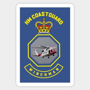 Winchman - HM Coastguard rescue Sikorsky S-92 helicopter based on coastguard insignia Magnet